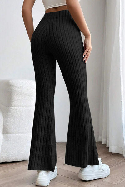 Basic Bae Full Size Ribbed High Waist Flare Pants king-general-store-5710.myshopify.com