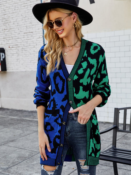 Leopard Button Down Longline Cardigan king-general-store-5710.myshopify.com