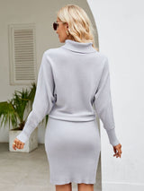 Turtle Neck Long Sleeve Ribbed Sweater Dress king-general-store-5710.myshopify.com