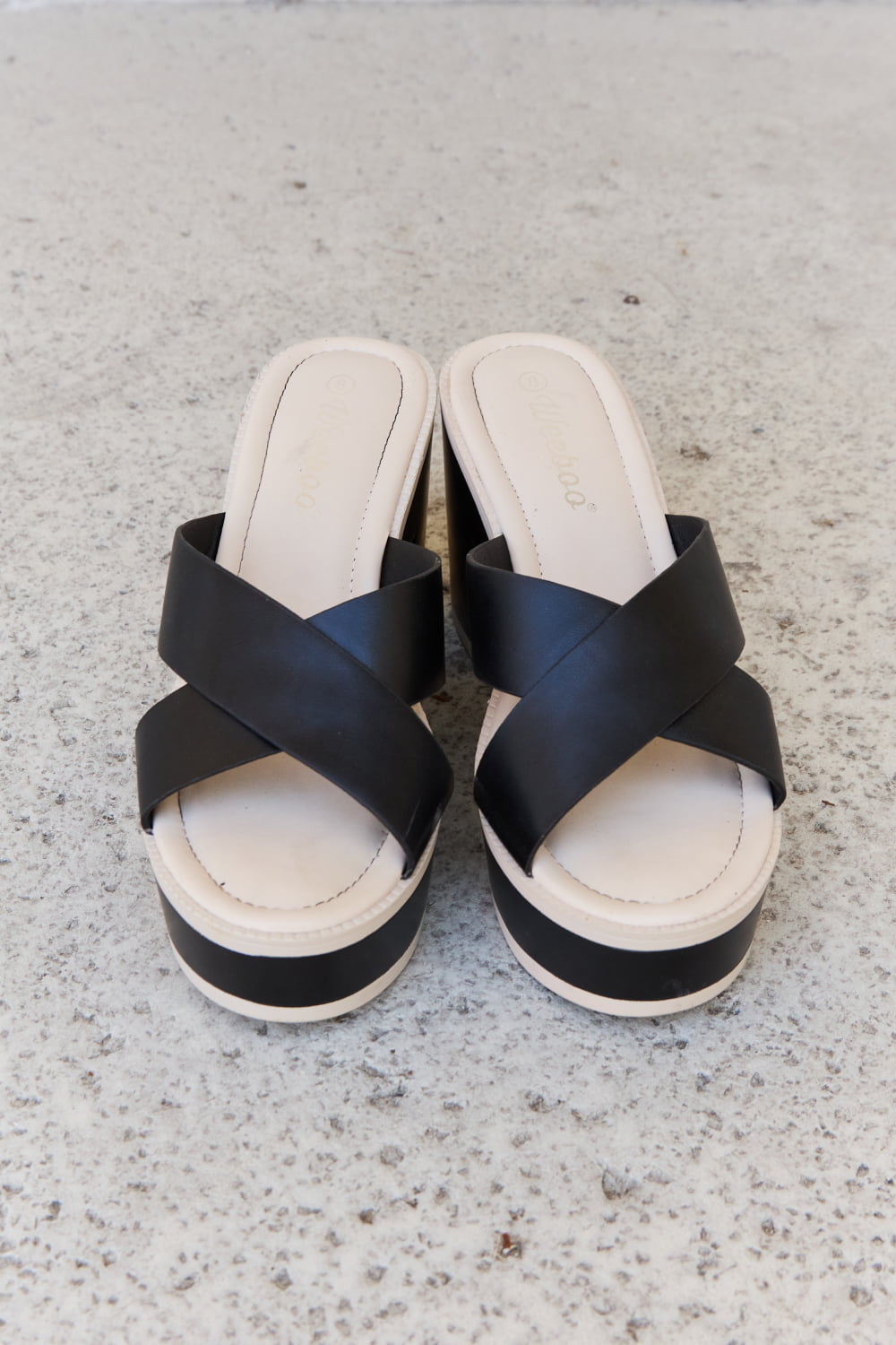 Weeboo Cherish The Moments Contrast Platform Sandals in Black king-general-store-5710.myshopify.com