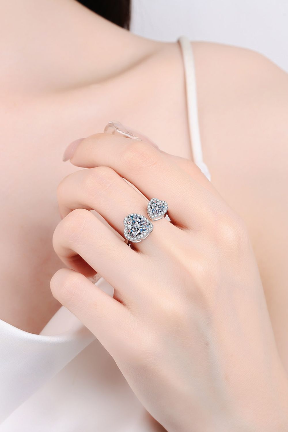 Heart-Shape Moissanite Open Ring king-general-store-5710.myshopify.com