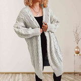 Cable-Knit Open Front Dropped Shoulder Cardigan king-general-store-5710.myshopify.com