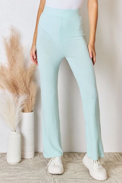 RISEN Full Size High Waist Ultra Soft Knit Flare Pants king-general-store-5710.myshopify.com