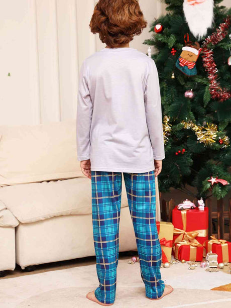 Rudolph Graphic Long Sleeve Top and Plaid Pants Set king-general-store-5710.myshopify.com