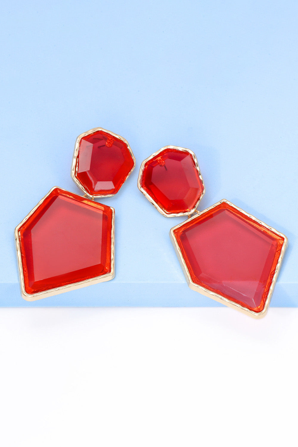 Geometrical Shape Zinc Alloy Frame Resin Dangle Earrings king-general-store-5710.myshopify.com