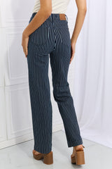 Judy Blue Cassidy Full Size High Waisted Tummy Control Striped Straight Jeans king-general-store-5710.myshopify.com