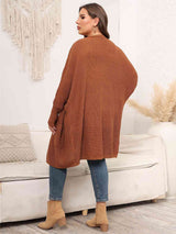 Plus Size Open Front Cardigan With Pockets king-general-store-5710.myshopify.com