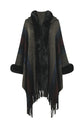 Color Block Fringe Detail Poncho king-general-store-5710.myshopify.com