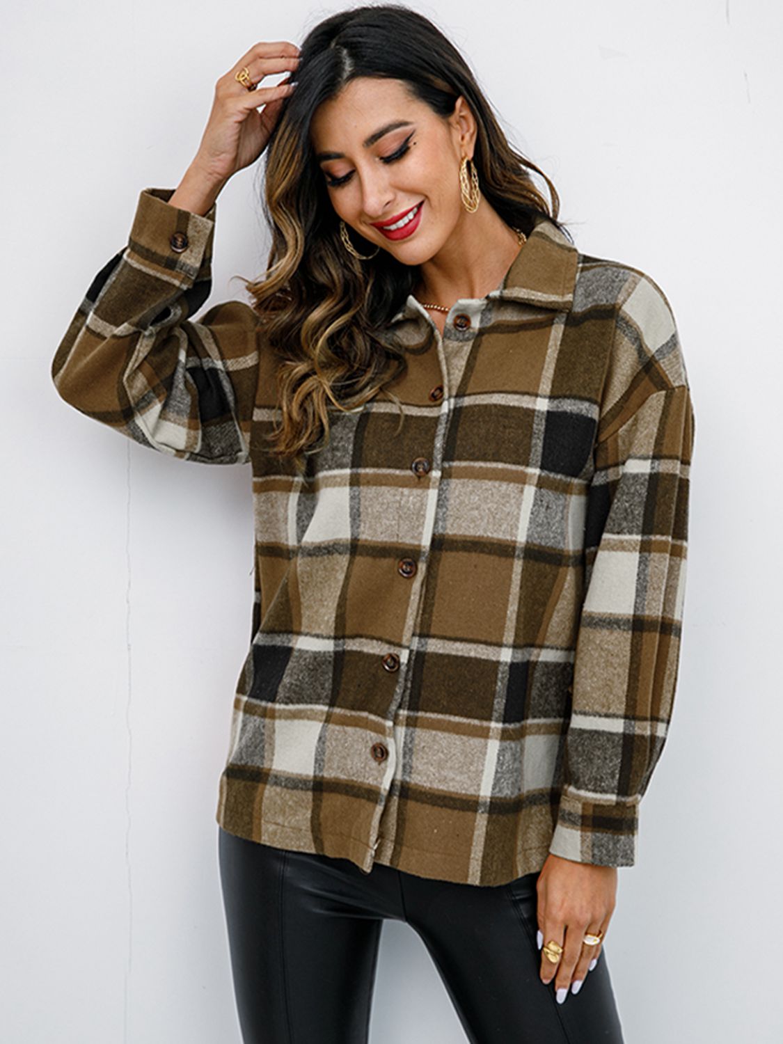 Plaid Button-Down Jacket king-general-store-5710.myshopify.com