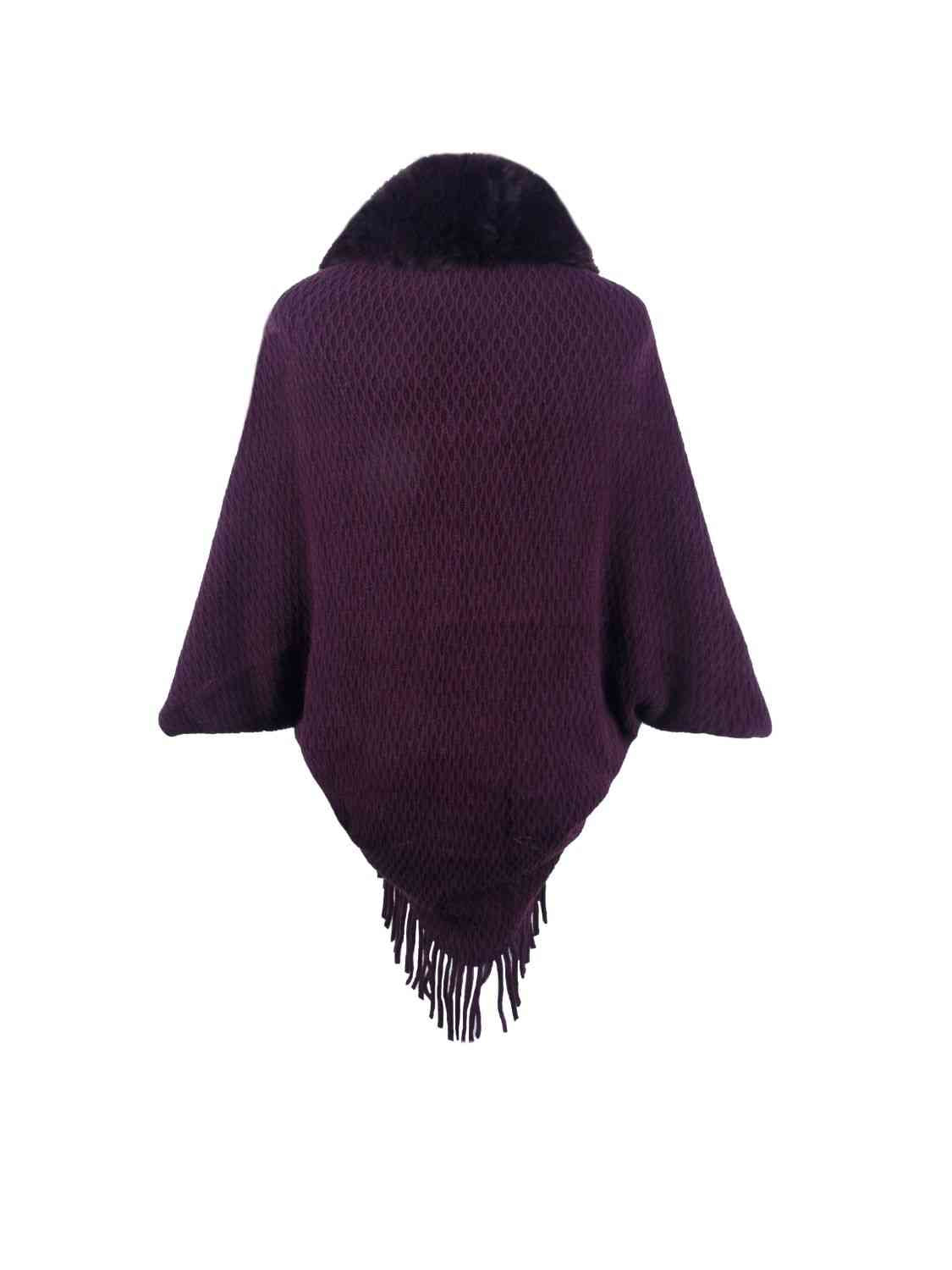 Open Front Fringe Hem Poncho king-general-store-5710.myshopify.com