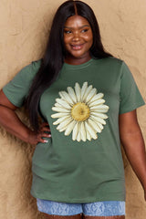 Simply Love Full Size FLOWER Graphic Cotton Tee king-general-store-5710.myshopify.com