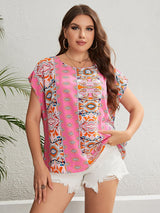 Plus Size Printed Round Neck Blouse king-general-store-5710.myshopify.com