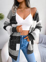 Striped Rib-Knit Open Front Longline Cardigan king-general-store-5710.myshopify.com