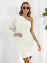 One-Shoulder Mini Sweater Dress king-general-store-5710.myshopify.com