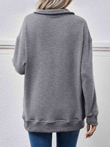 Collared Neck Dropped Shoulder Sweatshirt king-general-store-5710.myshopify.com