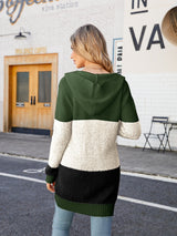 Color Block Open Front Hooded Cardigan king-general-store-5710.myshopify.com