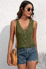 Buttoned Deep V Tank king-general-store-5710.myshopify.com