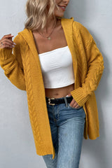 Cable-Knit Dropped Shoulder Hooded Cardigan king-general-store-5710.myshopify.com