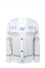 Printed V-Neck Buttoned Cardigan king-general-store-5710.myshopify.com