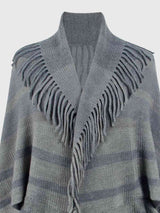 Fringe Detail Open Front Poncho king-general-store-5710.myshopify.com