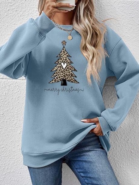 Christmas Tree Graphic Long Sleeve Sweatshirt king-general-store-5710.myshopify.com