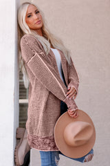 Heathered Open Front Longline Cardigan king-general-store-5710.myshopify.com