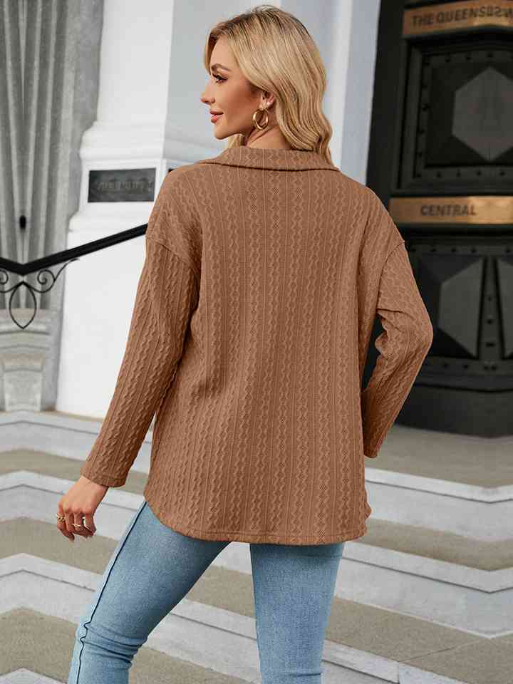 Collared Neck Long Sleeve Shirt king-general-store-5710.myshopify.com