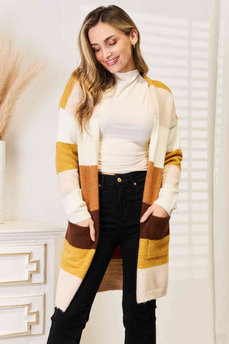 Woven Right Color Block Dropped Shoulder Cardigan king-general-store-5710.myshopify.com