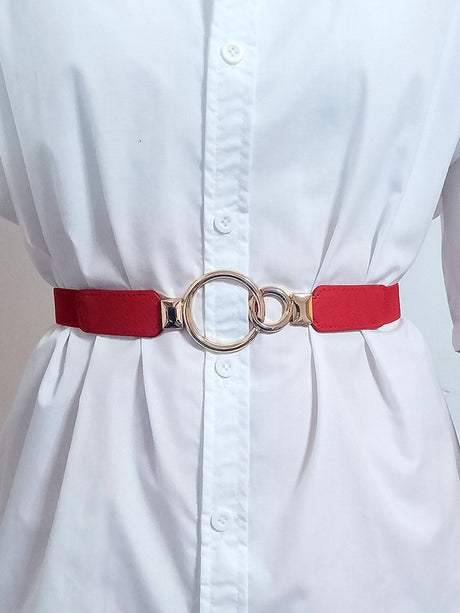 Double Ring Buckle Elastic PU Belt king-general-store-5710.myshopify.com