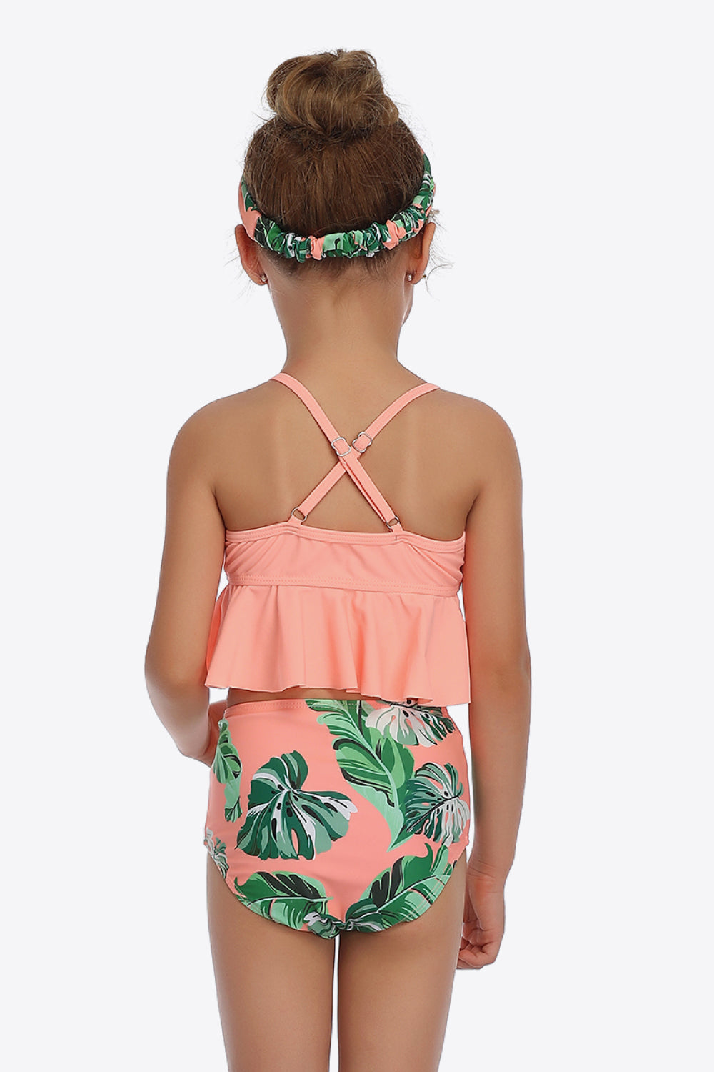 Botanical Print Crisscross Ruffled Two-Piece Swim Set king-general-store-5710.myshopify.com