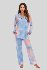 Collared Neck Long Sleeve Loungewear Set with Pockets king-general-store-5710.myshopify.com