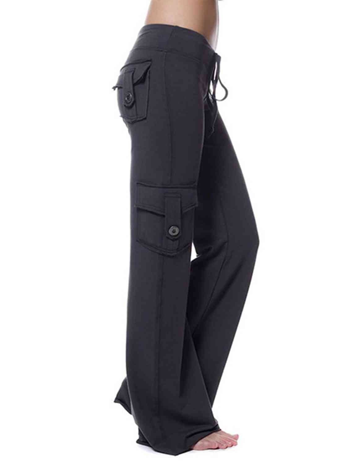 Mid Waist Pants with Pockets king-general-store-5710.myshopify.com