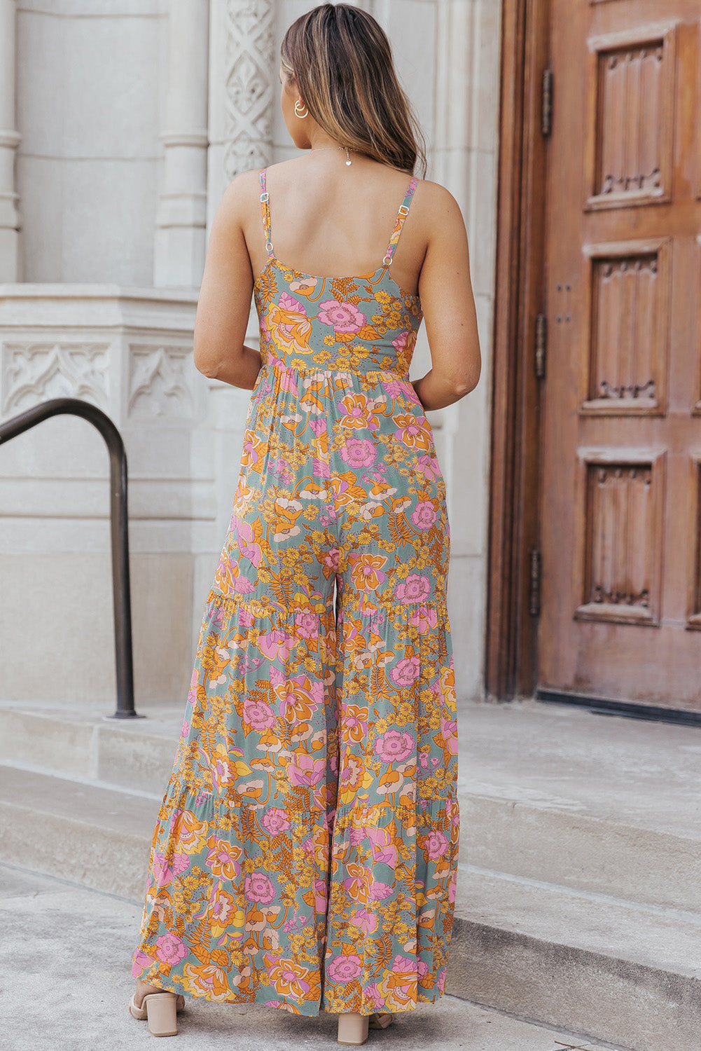 Floral Spaghetti Strap Wide Leg Jumpsuit king-general-store-5710.myshopify.com