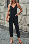 Spaghetti Strap Deep V Jumpsuit with Pockets king-general-store-5710.myshopify.com