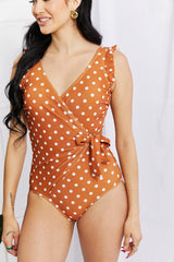 Marina West Swim Full Size Float On Ruffle Faux Wrap One-Piece in Terracotta king-general-store-5710.myshopify.com