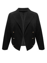 Plus Size Buttoned Lapel Collar Long Sleeve Blazer king-general-store-5710.myshopify.com