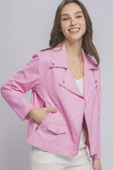 LOVE TREE Collared Neck Zip Up Jacket king-general-store-5710.myshopify.com