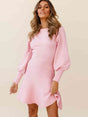 Round Neck Lantern Sleeve Sweater Dress king-general-store-5710.myshopify.com