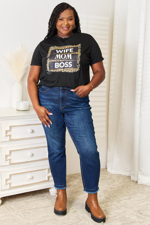 Simply Love WIFE MOM BOSS Leopard Graphic T-Shirt king-general-store-5710.myshopify.com