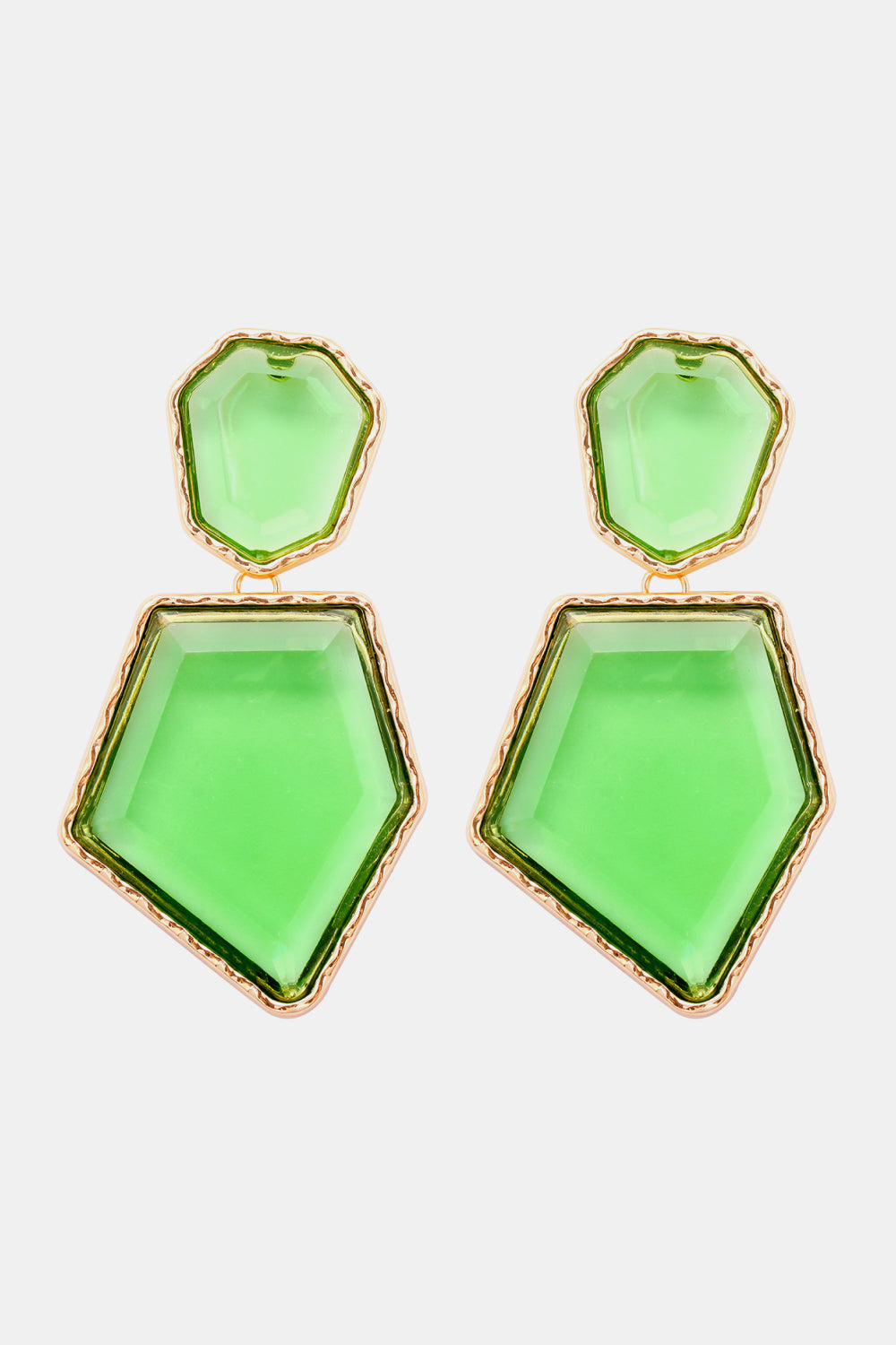 Geometrical Shape Zinc Alloy Frame Resin Dangle Earrings king-general-store-5710.myshopify.com