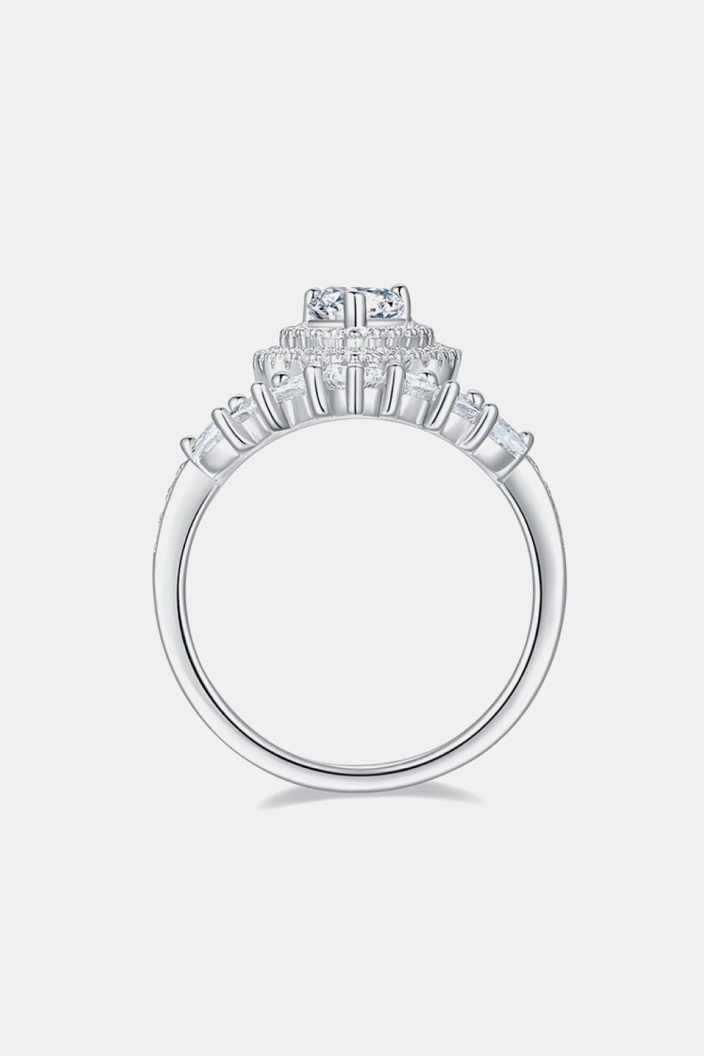 1 Carat Moissanite 925 Sterling Silver Crown Ring - Kings Crown Jewel Boutique