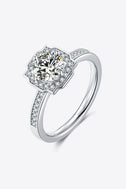 1 Carat Moissanite 925 Sterling Silver Halo Ring - Kings Crown Jewel Boutique