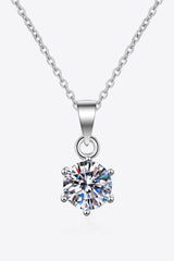 1 Carat Moissanite 925 Sterling Silver Necklace - Kings Crown Jewel Boutique