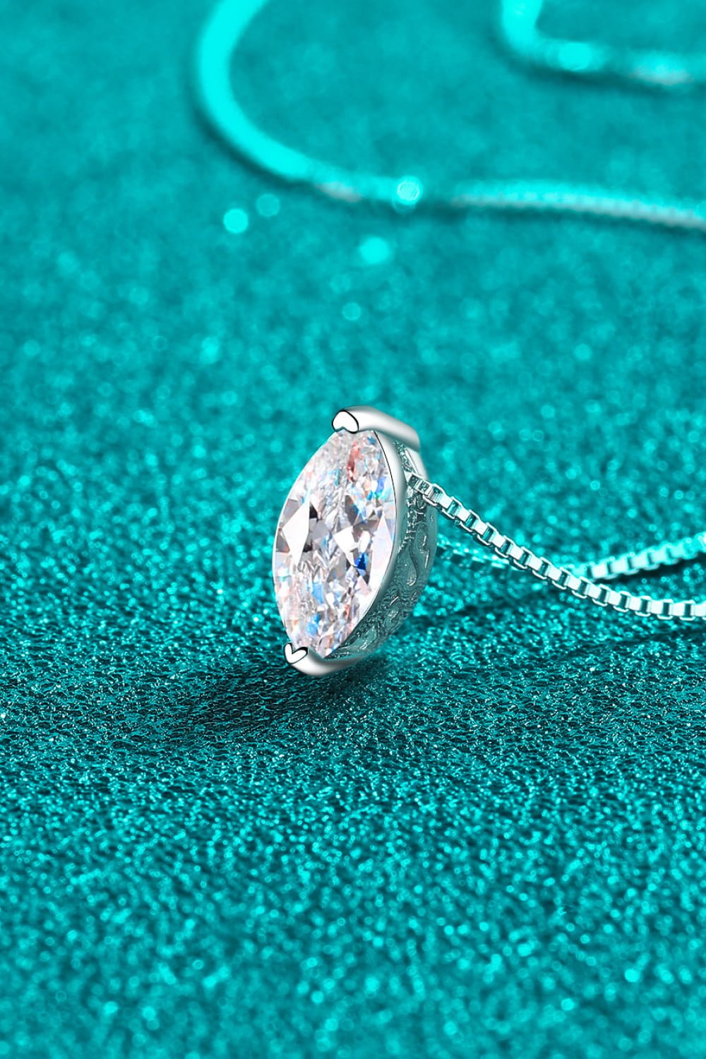 1 Carat Moissanite 925 Sterling Silver Necklace - Kings Crown Jewel Boutique