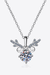 1 Carat Moissanite 925 Sterling Silver Necklace - Kings Crown Jewel Boutique