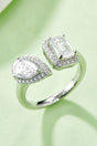 1 Carat Moissanite 925 Sterling Silver Open Ring - Kings Crown Jewel Boutique