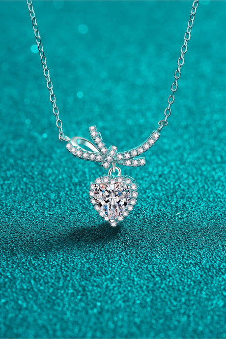 1 Carat Moissanite Heart Pendant Necklace - Kings Crown Jewel Boutique