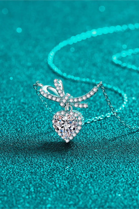 1 Carat Moissanite Heart Pendant Necklace - Kings Crown Jewel Boutique
