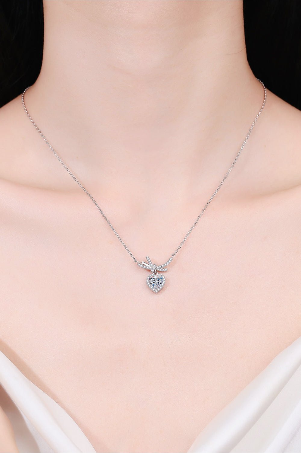 1 Carat Moissanite Heart Pendant Necklace - Kings Crown Jewel Boutique