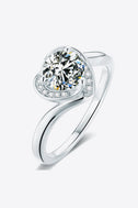 1 Carat Moissanite Heart Ring - Kings Crown Jewel Boutique